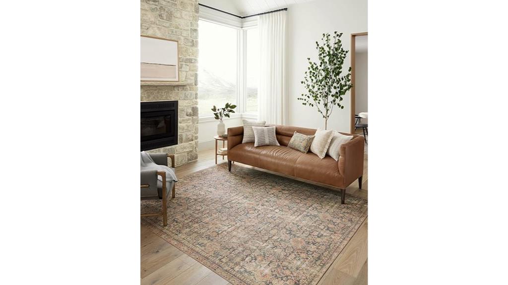 navy multi pattern rug