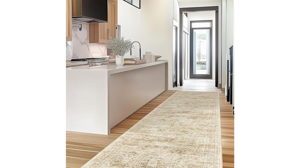 non slip beige runner rug