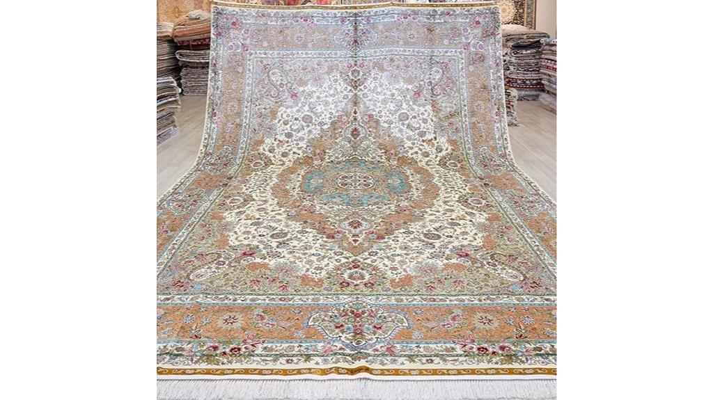 orange handmade medallion rug