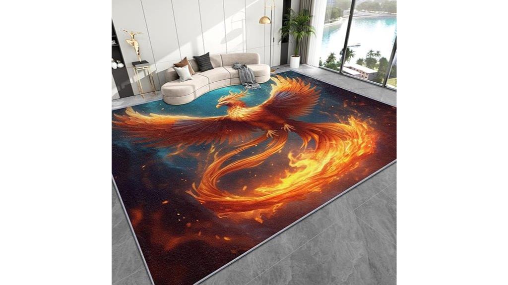 phoenix rug with mythical birds