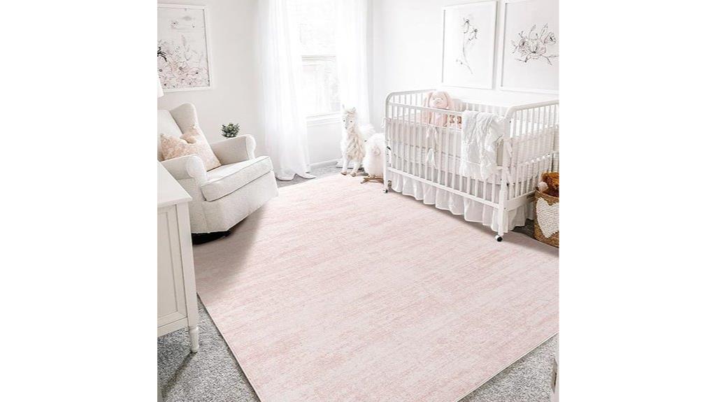 pink 5x8 washable rug