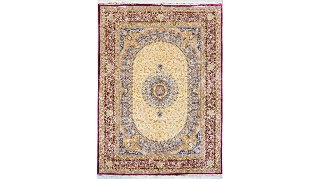 pink handwoven medallion rug