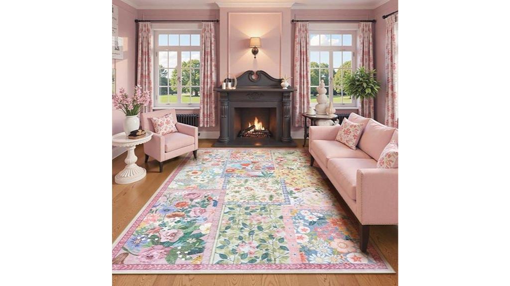 pink washable 8x10 rugs