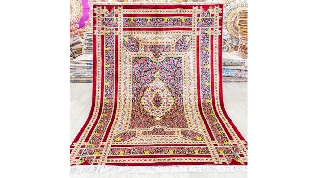 red medallion silk rug