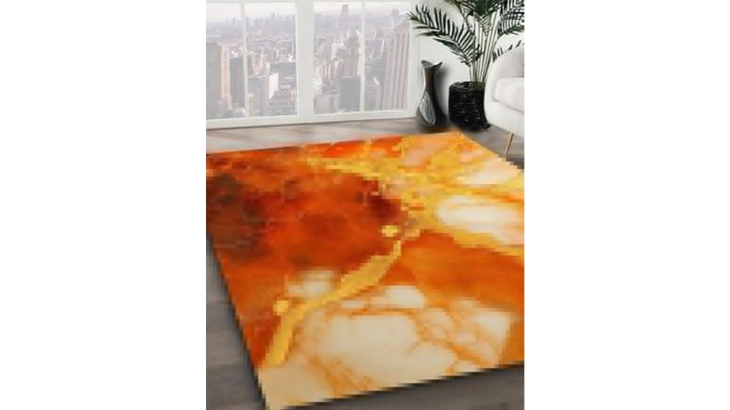 rust orange gold rug