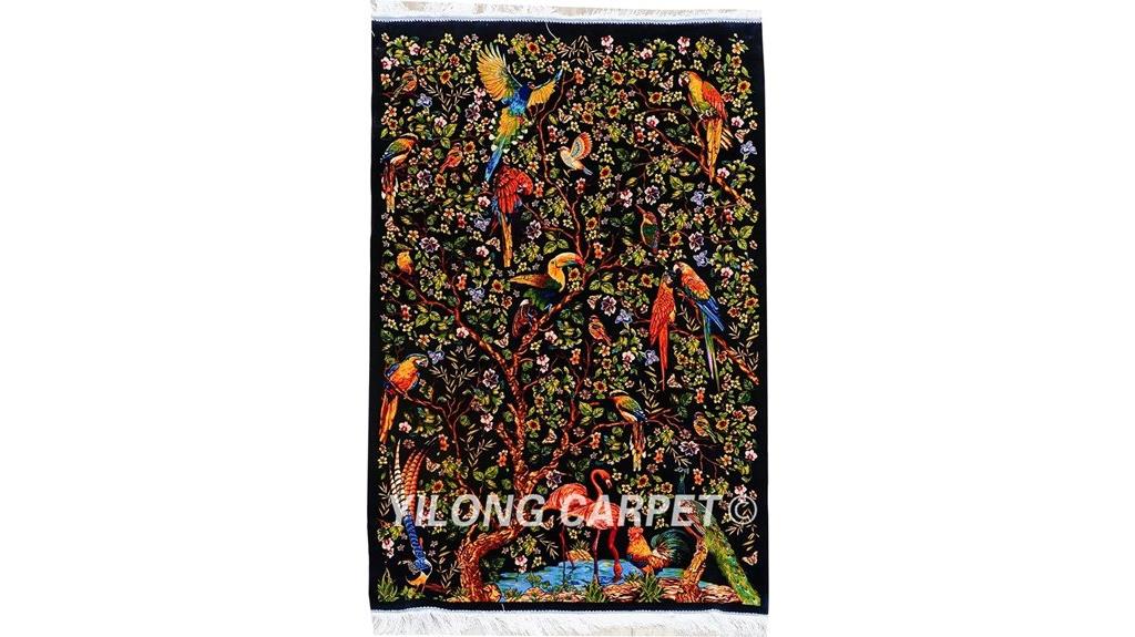 silk rug with tree