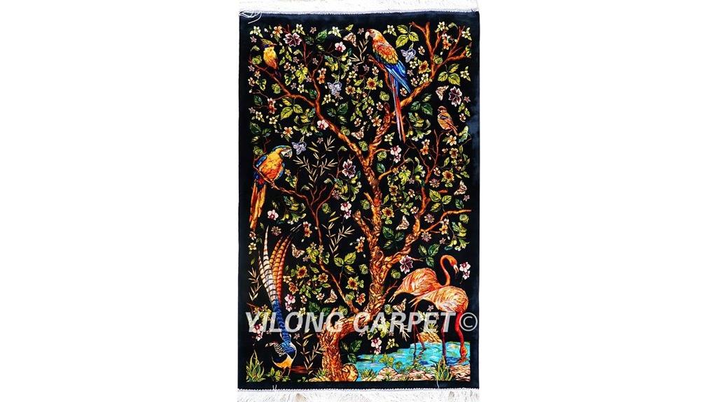 small blue silk prayer rug