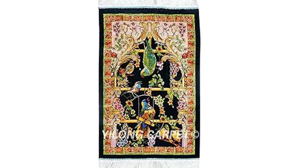 small handmade silk rug