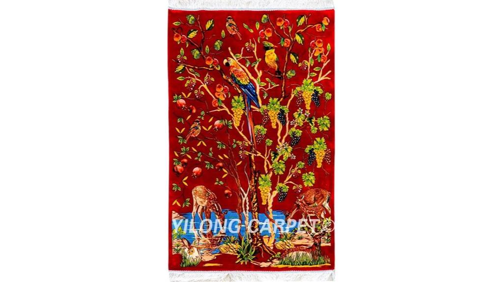 small red silk tapestry