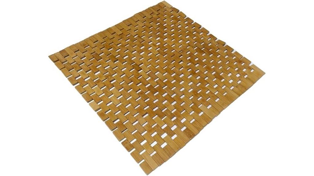 square natural bathroom rug