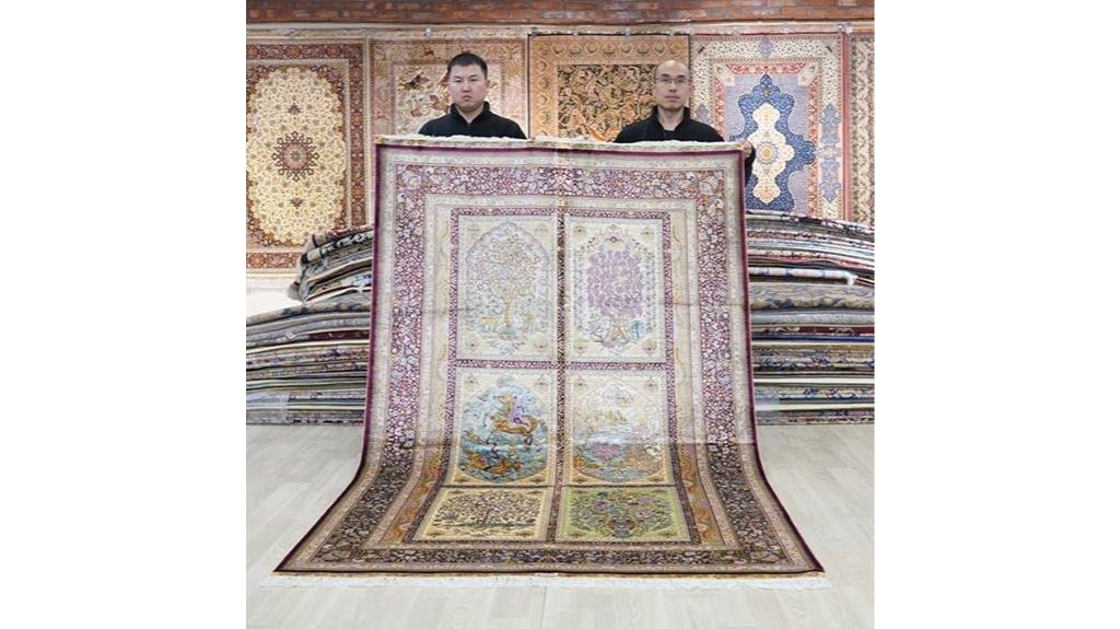 vintage 5x8 silk rug