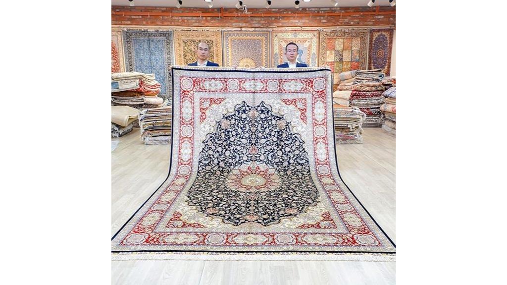 vintage 7x10ft silk rug
