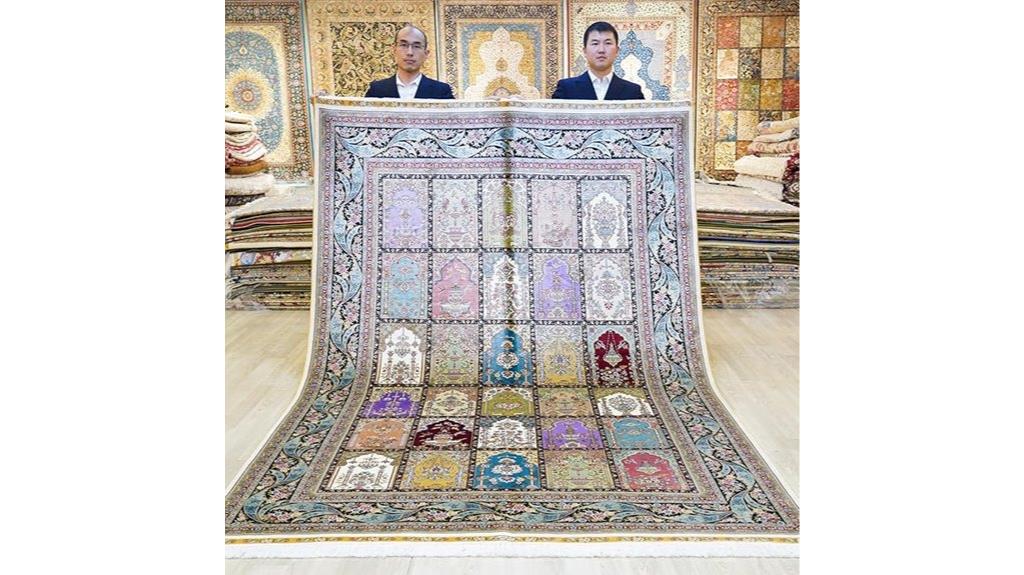 vintage silk hand knotted rug