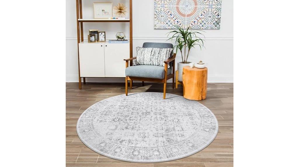 washable boho round rug