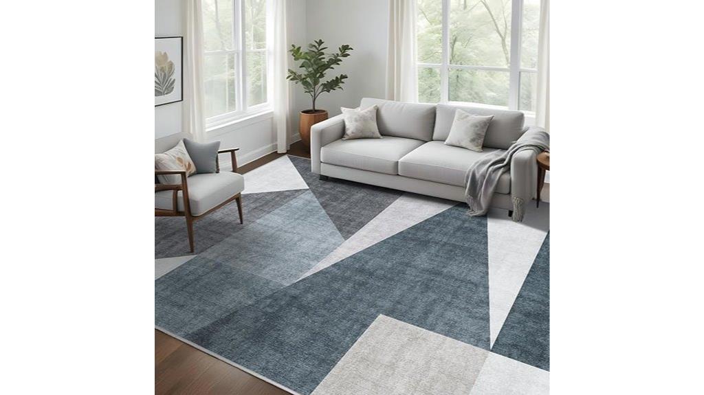 washable geometric area rug