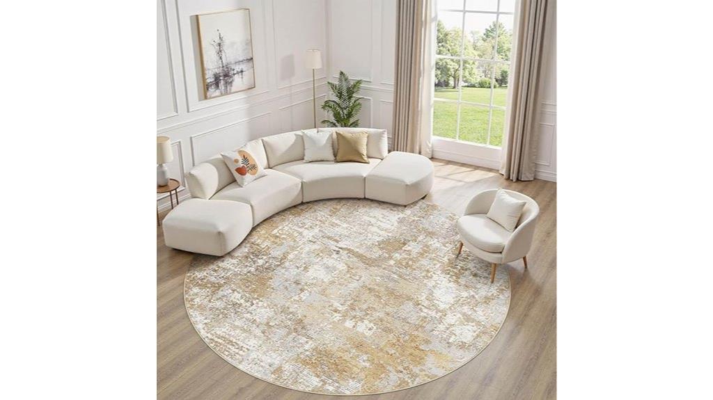 washable round living rug
