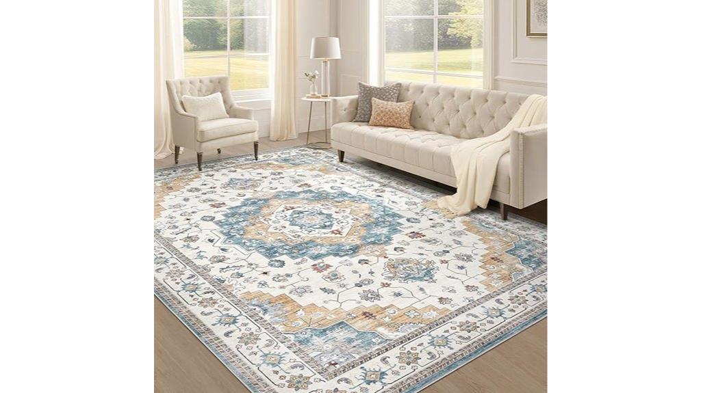 washable vintage floral rug