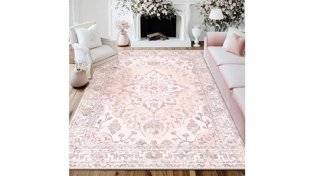washable vintage floral rug
