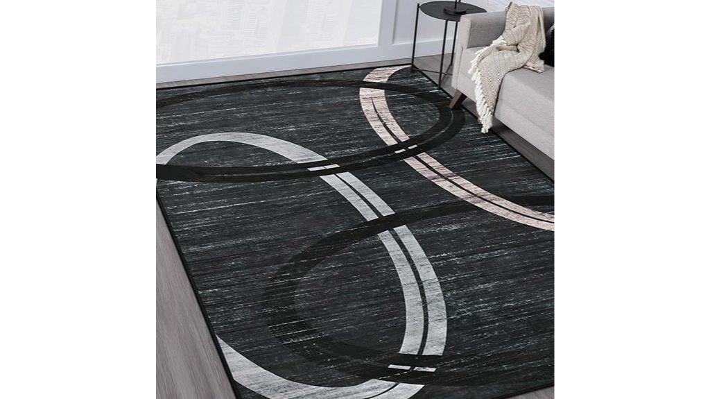 wavy oval rug design