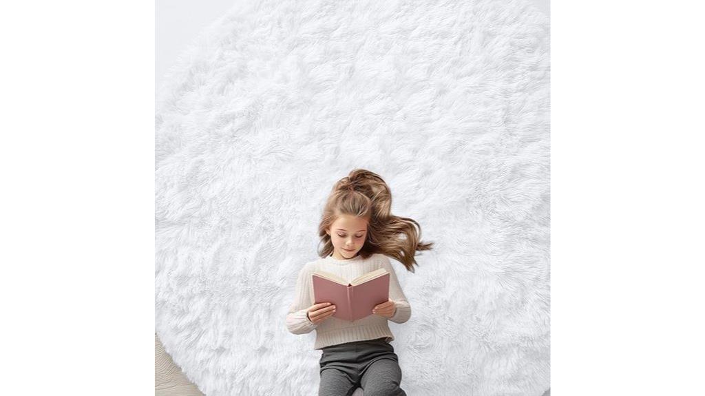 white round bedroom rug