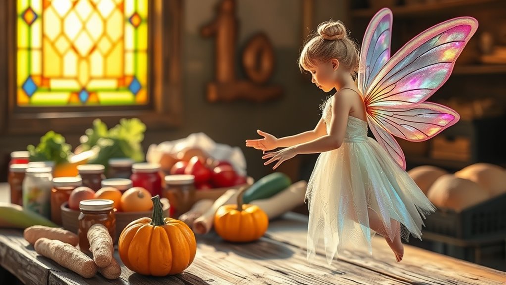 fairy collects harvest donations