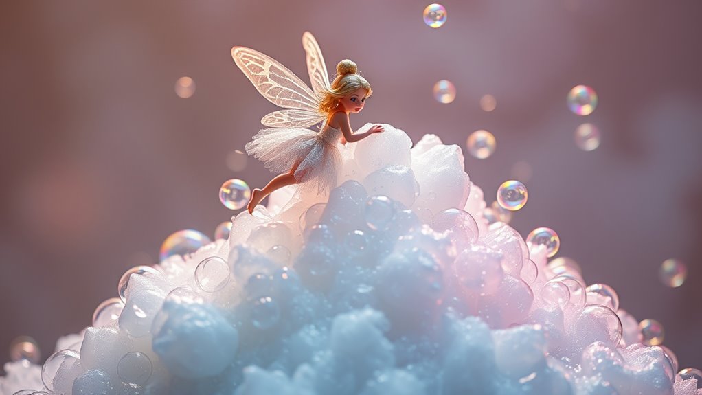 fairy mountain brushing bubbles