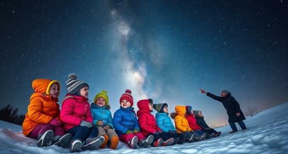 winter constellation stargazing for kids