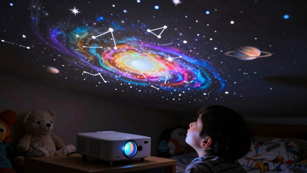 bright vivid celestial projections