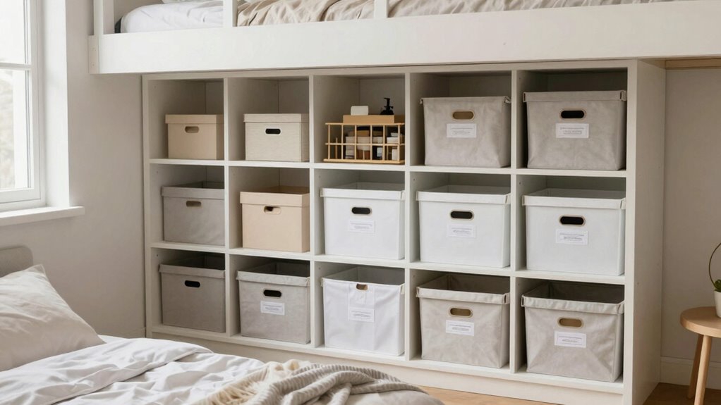 efficient loft bed organization