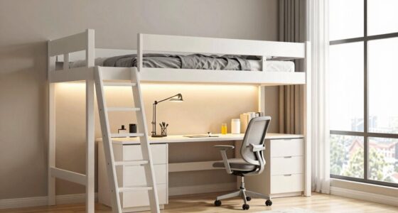 loft bed desk organization
