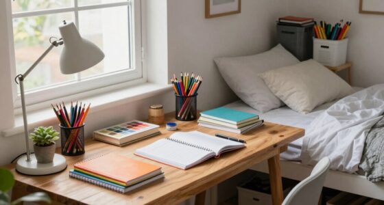 organize supplies on shelves
