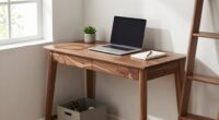 organized loft bed workspace