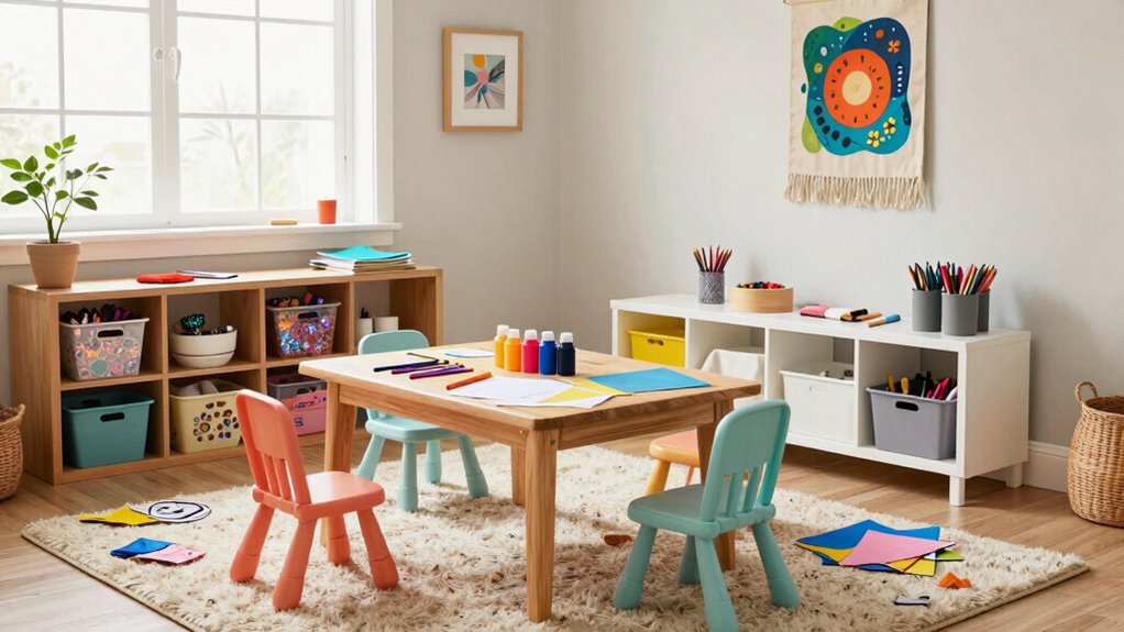stylish functional kids craft area