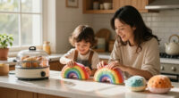 Cute Plush Stuffed Dumpling Squishies, Big Rainbow Squishes With Steamer | Plush Giant Dumpling Squishies Squeeze Toys, Christmas Stress Bal